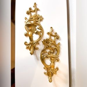 Syroco Vintage MCM Wall Sconces